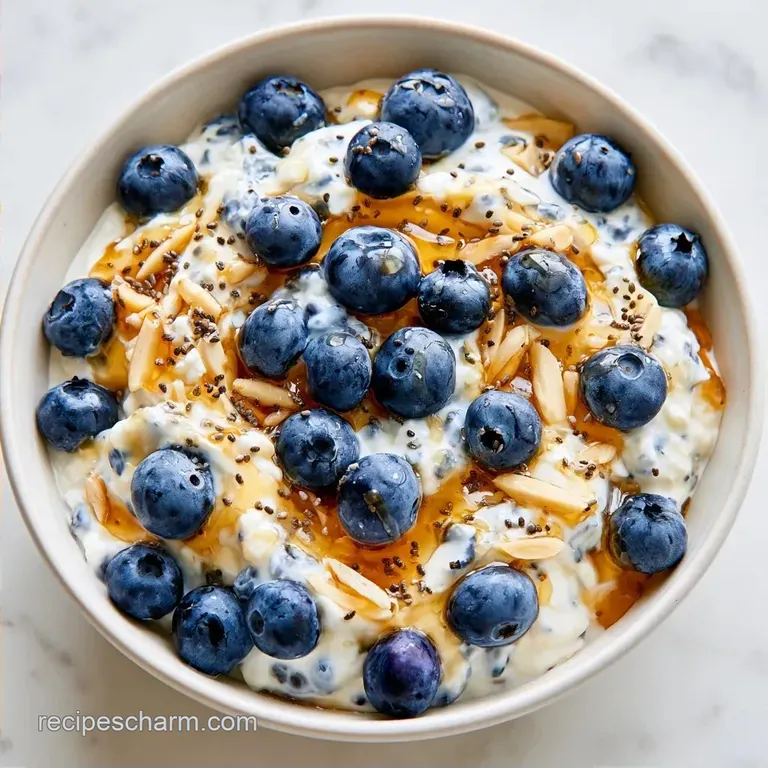 High Protein Cottage Cheese Bowl with Blueberries