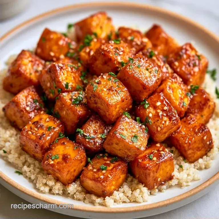 High Protein Tofu Bowl with Peanut Drizzle