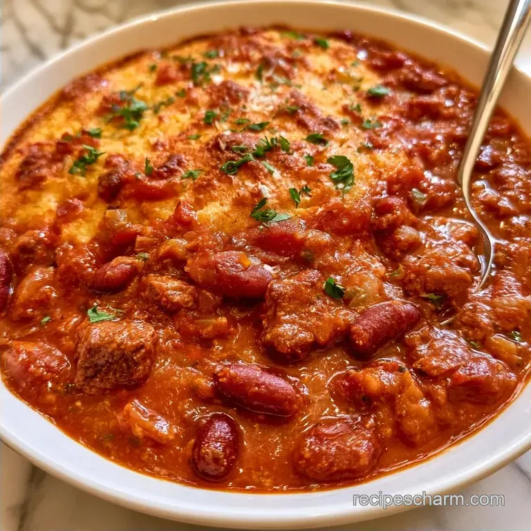 Jiffy Chili Cornbread Casserole with Ground Beef