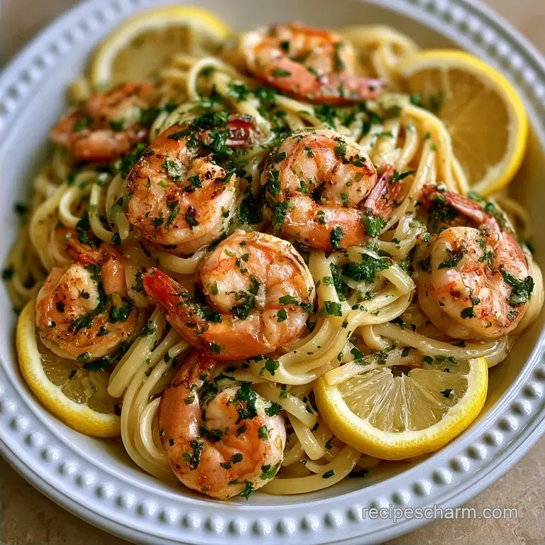 Creamy Lemon Garlic Shrimp Pasta