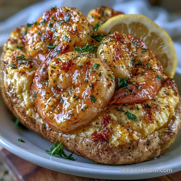 Creamy Lemon Shrimp Baked Potato
